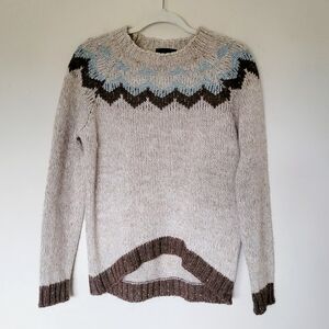 Mary Italian Fair Isle Wool Alpaca Chunky Knit Nordic Sweater